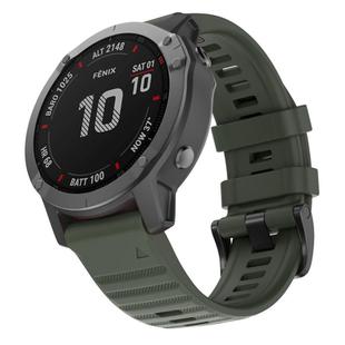 For Garmin QuickFit 22mm Kalebol Concave Texture Silicone Watch Band(Army Green)