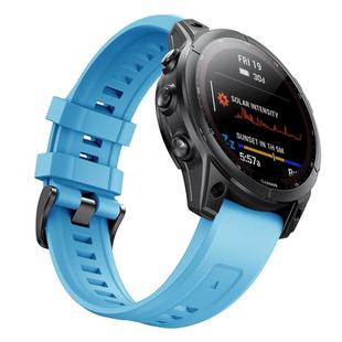 For Garmin QuickFit 20mm Kalebol Ladder Silicone Watch Band(Sky Blue)