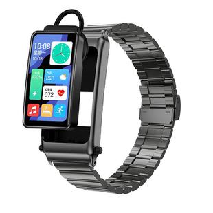 K80 1.57 inch Steel Band IP67 Earphone Detachable Smart Watch, Support Bluetooth Call(Black)