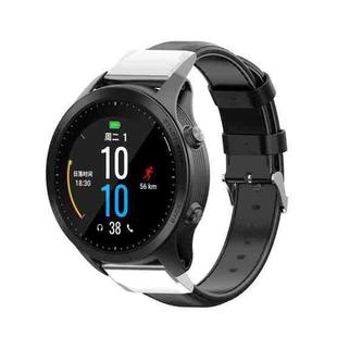 For Garmin QuickFit 26mm Kalebol Waxed Calfskin Leather Watch Band(Black)