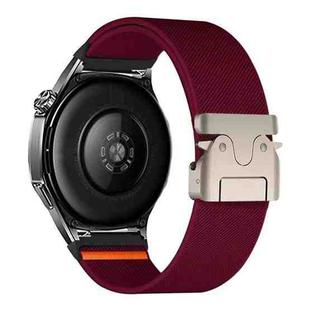 20mm Parachute Buckle Elastic Nylon Watch Band(Wine Red)