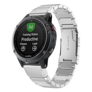 For Garmin QuickFit 26mm Kalebol Turtle Back Buckle Stainless Steel Watch Band(Silver)
