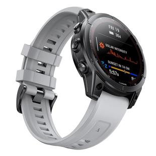 For Garmin QuickFit 22mm Kalebol Ladder Silicone Watch Band(Grey)
