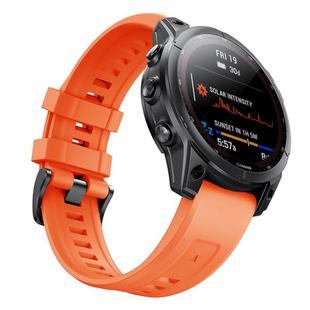 For Garmin QuickFit 26mm Kalebol Ladder Silicone Watch Band(Orange)