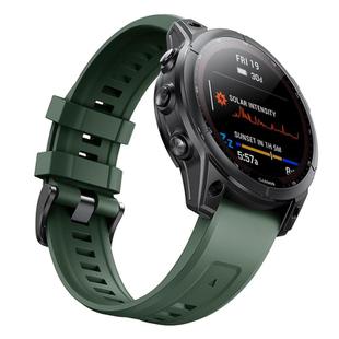 For Garmin QuickFit 26mm Kalebol Ladder Silicone Watch Band(Army Green)
