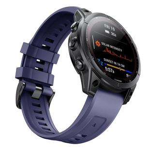 For Garmin QuickFit 26mm Kalebol Ladder Silicone Watch Band(Dark Blue)