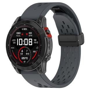 For Garmin QuickFit 20mm Kalebol Magnetic Buckle Silicone Watch Band(Grey)