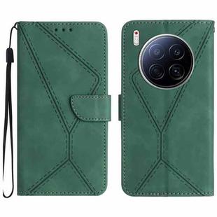 For Tecno Camon 40 Premier Stitching Embossed Leather Phone Case(Green)
