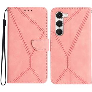 For Tecno Spark 40 Pro 4G Stitching Embossed Leather Phone Case(Pink)