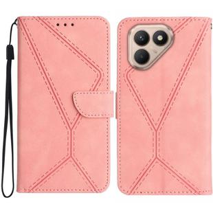 For Tecno Pova 7 4G Stitching Embossed Leather Phone Case(Pink)