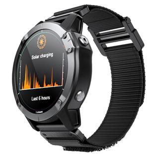 For Garmin QuickFit 26mm Kalebol Loop Nylon Buckle Watch Band(Black)