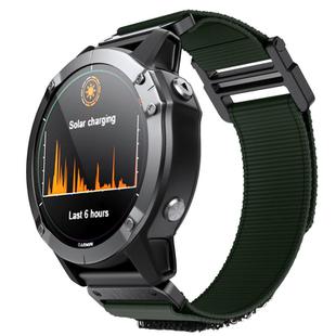 For Garmin QuickFit 26mm Kalebol Loop Nylon Buckle Watch Band(Army Green)