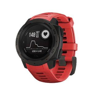 For Garmin Instinct 22mm Kalebol Steel Buckle Silicone Watch Band(Red)
