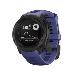 For Garmin Instinct 22mm Kalebol Steel Buckle Silicone Watch Band(Dark Blue)