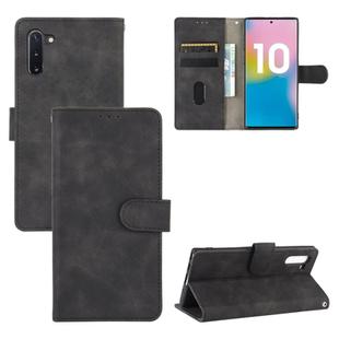 For Samsung Galaxy Note10 Solid Color Skin Feel Magnetic Buckle Horizontal Flip Calf Texture PU Leather Case with Holder & Card Slots & Wallet(Black)