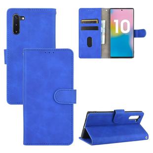 For Samsung Galaxy Note10 Solid Color Skin Feel Magnetic Buckle Horizontal Flip Calf Texture PU Leather Case with Holder & Card Slots & Wallet(Blue)