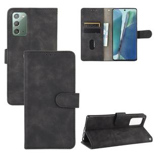 For Samsung Galaxy Note20 Solid Color Skin Feel Magnetic Buckle Horizontal Flip Calf Texture PU Leather Case with Holder & Card Slots & Wallet(Black)