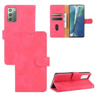 For Samsung Galaxy Note20 Solid Color Skin Feel Magnetic Buckle Horizontal Flip Calf Texture PU Leather Case with Holder & Card Slots & Wallet(Rose Red)