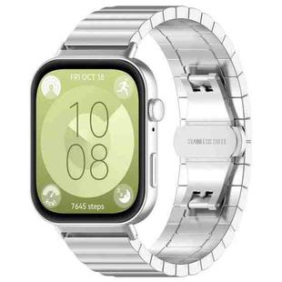 For Huawei Watch Fit3 Kalebol Solid Stainless Steel Strap(Silver)
