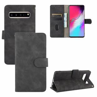 For Samsung Galaxy S10 5G Solid Color Skin Feel Magnetic Buckle Horizontal Flip Calf Texture PU Leather Case with Holder & Card Slots & Wallet(Black)