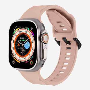 For Apple Watch 46mm / 49mm / 45mm / 44mm Kalebol Ripple Sports Silicone Strap(Pink Sand)