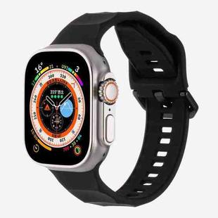 For Apple Watch 46mm / 49mm / 45mm / 44mm Kalebol Ripple Sports Silicone Strap(Black)
