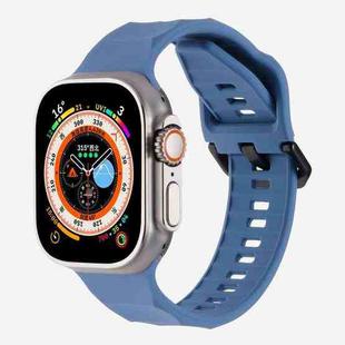 For Apple Watch 46mm / 49mm / 45mm / 44mm Kalebol Ripple Sports Silicone Strap(Light Blue)