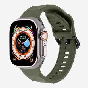 For Apple Watch 42mm / 41mm / 40mm / 38mm Kalebol Ripple Sports Silicone Strap(Dark Green)