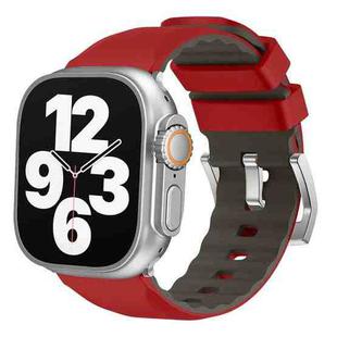 For Apple Watch 46mm / 49mm / 45mm / 44mm Kalebol Contrast Two-tone Silicone Strap(Red)