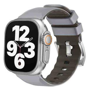 For Apple Watch 46mm / 49mm / 45mm / 44mm Kalebol Contrast Two-tone Silicone Strap(Light Grey)