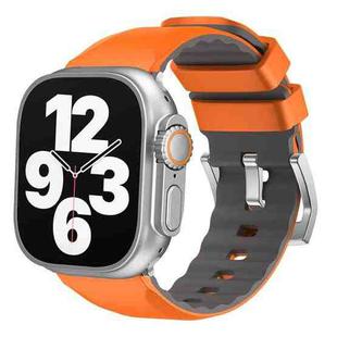 For Apple Watch 42mm / 41mm / 40mm / 38mm Kalebol Contrast Two-tone Silicone Strap(Orange)