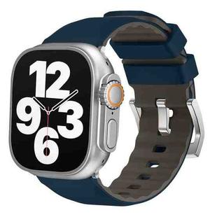 For Apple Watch 42mm / 41mm / 40mm / 38mm Kalebol Contrast Two-tone Silicone Strap(Midnight Blue)