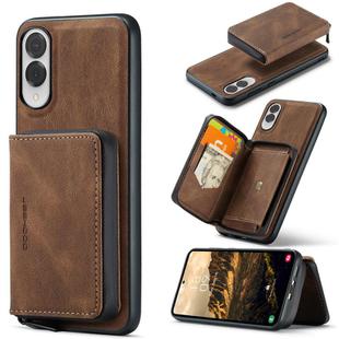 For Samsung Galaxy S25 Edge 5G JEEHOOD J02 Magnetic Zipper Horizontal Flip Leather Phone Case(Brown)