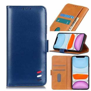 For iPhone 11 3-Color Pearl Texture Magnetic Buckle Horizontal Flip PU Leather Case with Card Slots & Wallet & Holder(Blue)
