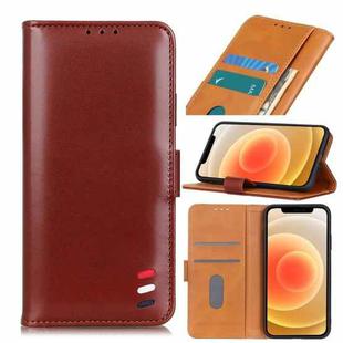 For iPhone 12 mini 3-Color Pearl Texture Magnetic Buckle Horizontal Flip PU Leather Case with Card Slots & Wallet & Holder(Brown)