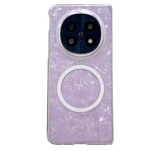 For OPPO Find N5 Pearlescent Shell Texture MagSafe Phone Case(Purple)