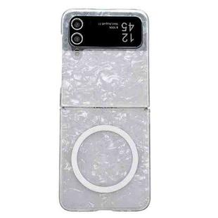 For Samsung Galaxy Z Flip3 5G Pearlescent Shell Texture MagSafe Phone Case(White)