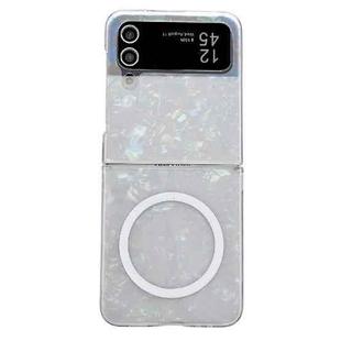 For Samsung Galaxy Z Flip3 5G Pearlescent Shell Texture MagSafe Phone Case(Beige)