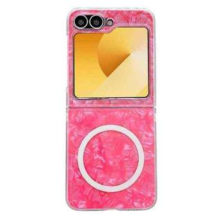 For Samsung Galaxy Z Flip6 Pearlescent Shell Texture MagSafe Phone Case(Red)