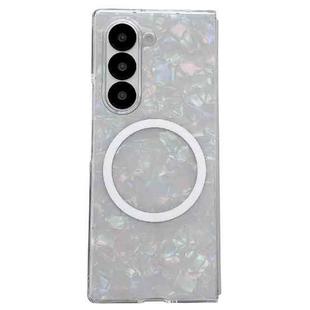 For Samsung Galaxy Z Fold5 Pearlescent Shell Texture MagSafe Phone Case(Beige)