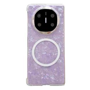 For Huawei Mate X6 Pearlescent Shell Texture MagSafe Phone Case(Purple)