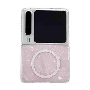 For Huawei Pura X Pearlescent Shell Texture MagSafe Phone Case(Pink)
