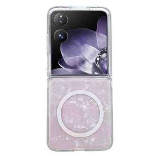 For Xiaomi Mix Flip Pearlescent Shell Texture MagSafe Phone Case(Pink)