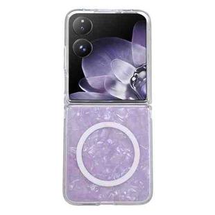 For Xiaomi Mix Flip Pearlescent Shell Texture MagSafe Phone Case(Purple)