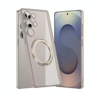For Samsung Galaxy S25 Ultra 5G GKK Semi-transparent Skin Feel MagSafe Holder Phone Case(Titanium Grey)