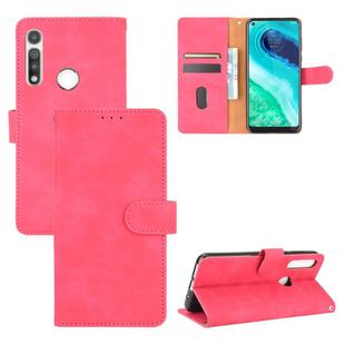 For Motorola Moto G Fast Solid Color Skin Feel Magnetic Buckle Horizontal Flip Calf Texture PU Leather Case with Holder & Card Slots & Wallet(Rose Red)