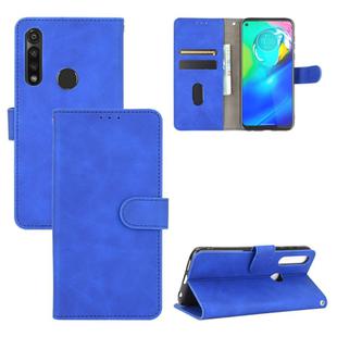 For Motorola Moto G Power / G8 Power(US Version) Solid Color Skin Feel Magnetic Buckle Horizontal Flip Calf Texture PU Leather Case with Holder & Card Slots & Wallet(Blue)