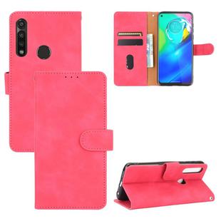 For Motorola Moto G Power / G8 Power(US Version) Solid Color Skin Feel Magnetic Buckle Horizontal Flip Calf Texture PU Leather Case with Holder & Card Slots & Wallet(Rose Red)