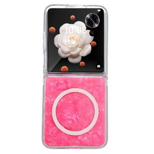 For Honor Magic V Flip Pearlescent Shell Texture MagSafe Phone Case(Red)