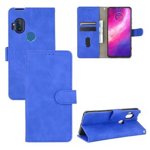 For Motorola Moto One Hyper Solid Color Skin Feel Magnetic Buckle Horizontal Flip Calf Texture PU Leather Case with Holder & Card Slots & Wallet(Blue)